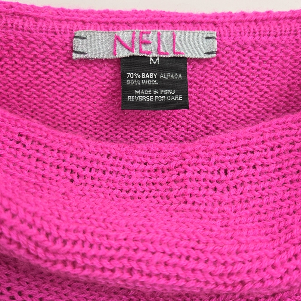 NELL Alpaca Sweater Hot Pink Off Shoulder - Picture 10 of 12